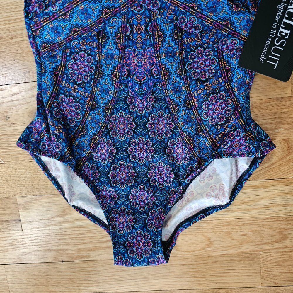 Miraclesuit Womens Danube Bleu Captivate Underwire One-Piece Swimsuit Size 8 - Picture 8 of 13